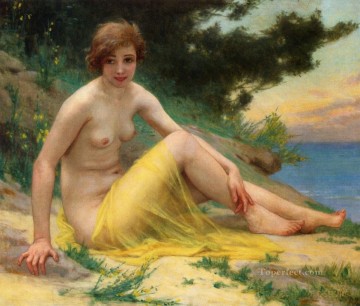 Guillaume Seignac Painting - Nude at the Beach On the Shore Nu Sur La Plage nude Guillaume Seignac